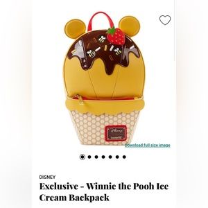 NWT Winnie the Pooh Ice Cream Loungefly Backpack and Matching Wallet Set